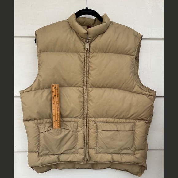 Vintage Goose Down Schott Bros NYC Camel Tan Puffer Vest Men's Large - Picture 2 of 10
